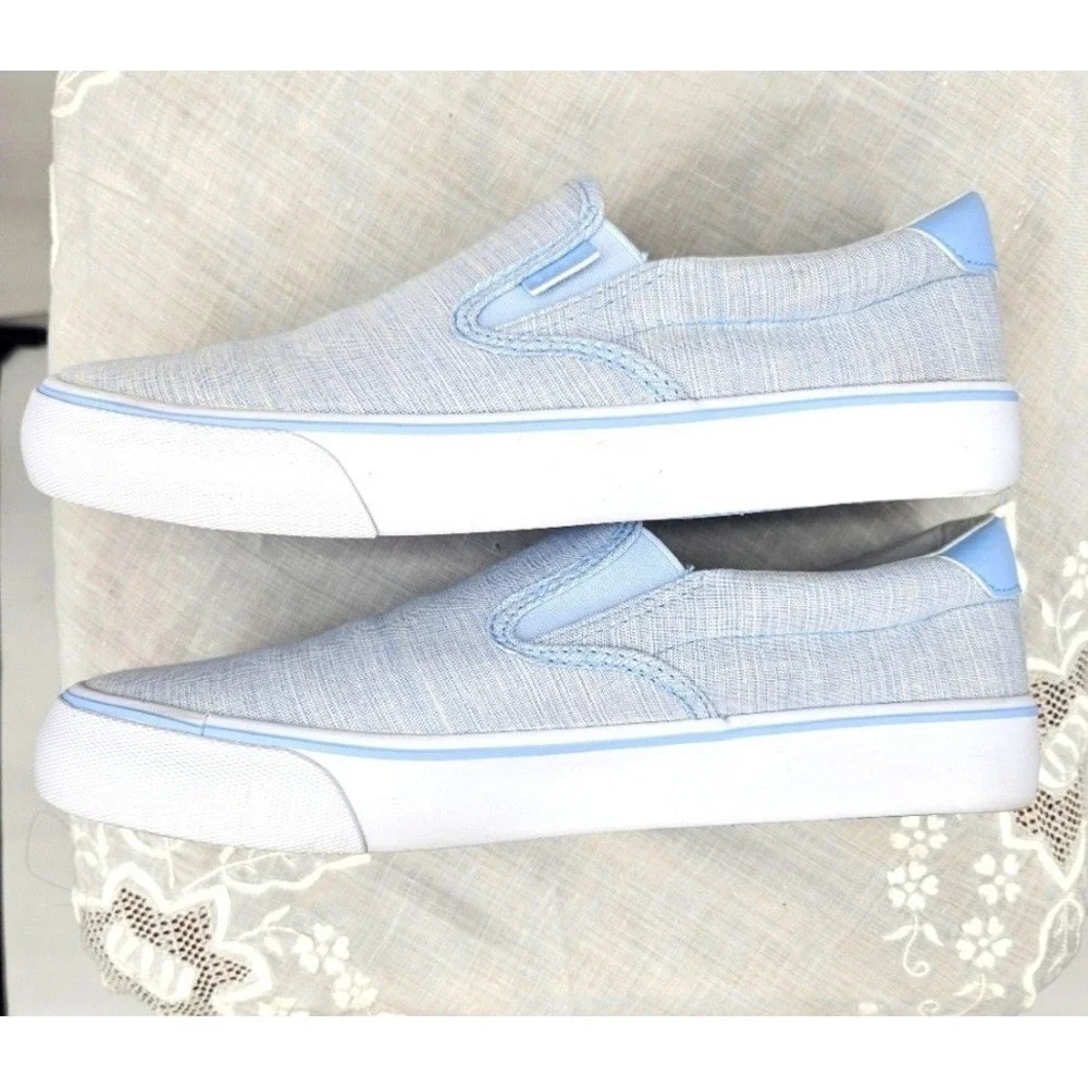 Lugz Womens Light Blue Chambray‎ Slip On Sneakers Low Top Casual Shoes